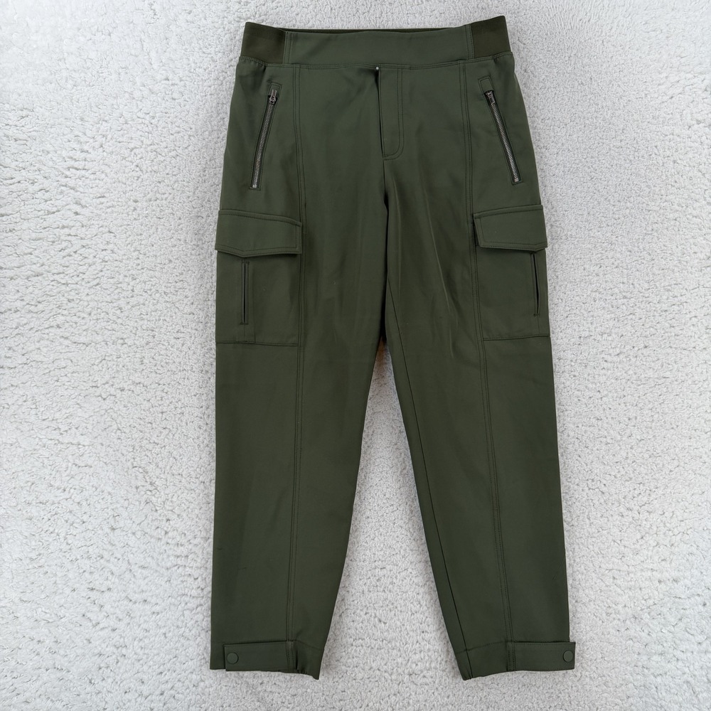 Athleta Jogger Pants Womens 8P Green Cargo Tapered Elastic Waist Pockets Hiking